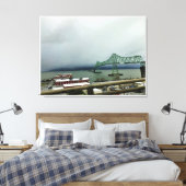Astoria-Megler Bridge, Astoria, Oregon Canvas Afdruk (Insitu (Slaapkamer))