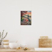 Astoria Morning Run Impasto Schilderij Poster (Keuken)