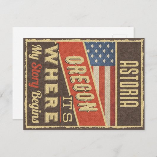 Astoria Oregon Briefkaart (Voorkant / Achterkant)