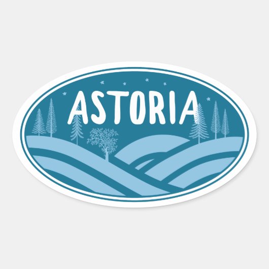 Astoria Oregon Buiten Ovale Sticker (Voorkant)