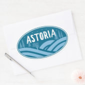 Astoria Oregon Buiten Ovale Sticker (Envelop)