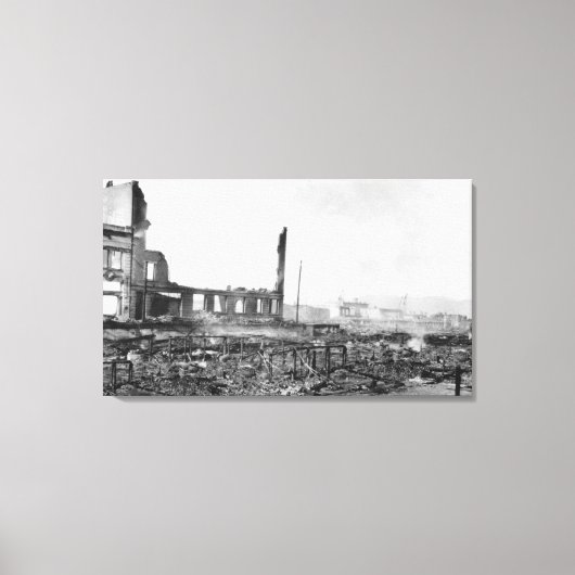 Astoria, Oregon Fire Uitzicht of Exchange St. Canvas Afdruk (Voorkant)