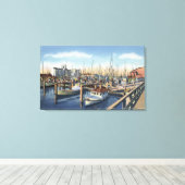 Astoria, Oregon - Geviste vloot in Harbour Canvas Afdruk (Insitu (Houten vloer))