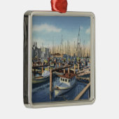 Astoria, Oregon - Geviste vloot in Harbour Metalen Ornament (Rechts)