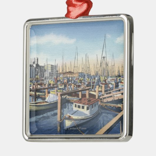 Astoria, Oregon - Geviste vloot in Harbour Metalen Ornament (Links)