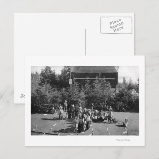 Astoria, Oregon Indian War Dance at Centennial Briefkaart (Voorkant / Achterkant)