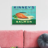 Astoria, Oregon - Kinney's Salmon Hoesje Label Canvas Afdruk (Insitu (Woonkamer))