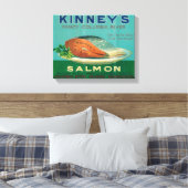 Astoria, Oregon - Kinney's Salmon Hoesje Label Canvas Afdruk (Insitu (Slaapkamer))