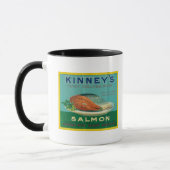 Astoria, Oregon - Kinney's Salmon Hoesje Label Mok (Links)