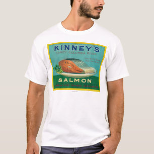 Astoria, Oregon - Kinney's Salmon Hoesje Label T-shirt