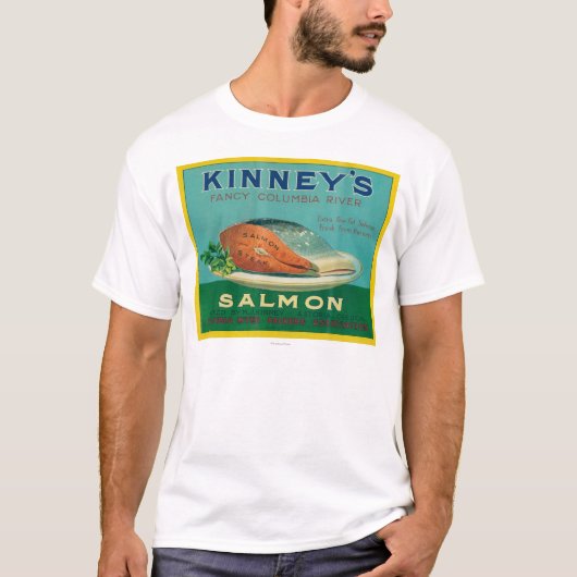 Astoria, Oregon - Kinney's Salmon Hoesje Label T-shirt (Voorkant)