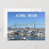 Astoria, Oregon, met brug en marina Briefkaart (Voorkant / Achterkant)