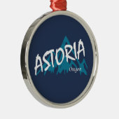 Astoria Oregon Mountains Metalen Ornament (Rechts)