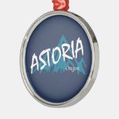 Astoria Oregon Mountains Metalen Ornament (Links)