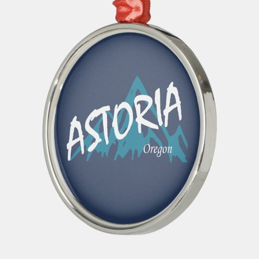 Astoria Oregon Mountains Metalen Ornament (Links)