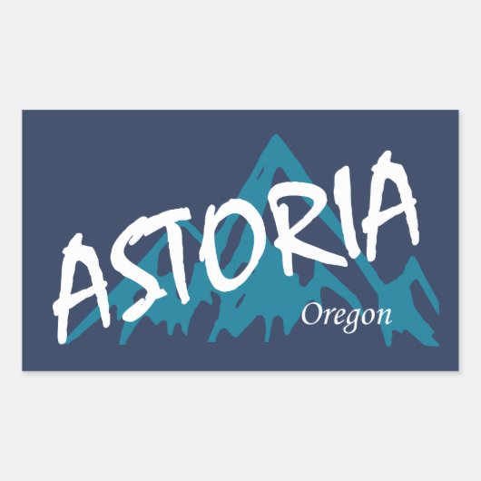 Astoria Oregon Mountains Rechthoekige Sticker (Voorkant)