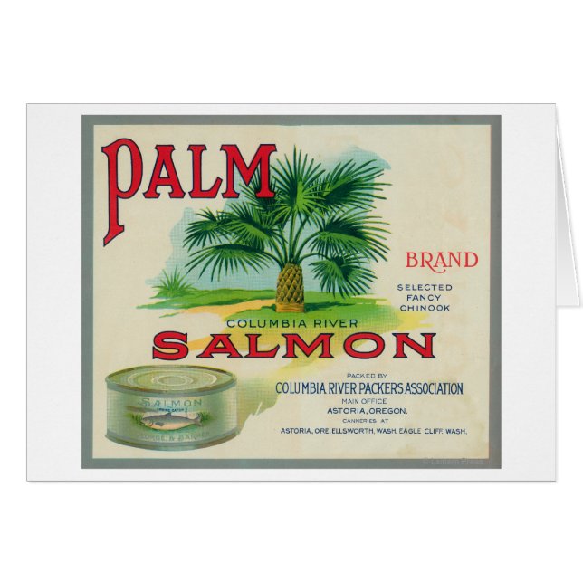 Astoria, Oregon - Palm Salmon Hoesje Label (Voorkant Horizontaal)