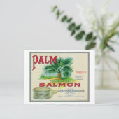 Astoria, Oregon - Palm Salmon Hoesje Label Briefkaart (Staand voorkant)