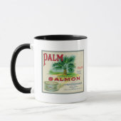 Astoria, Oregon - Palm Salmon Hoesje Label Mok (Links)