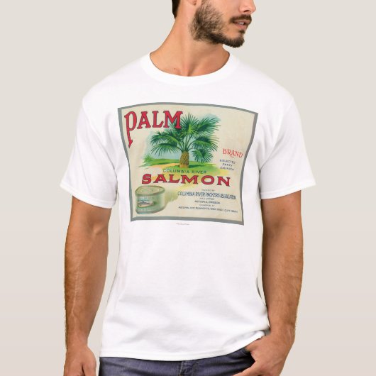 Astoria, Oregon - Palm Salmon Hoesje Label T-shirt (Voorkant)