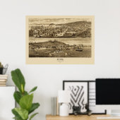 Astoria Oregon Panoramic Map 1883 Poster (Thuiskantoor)
