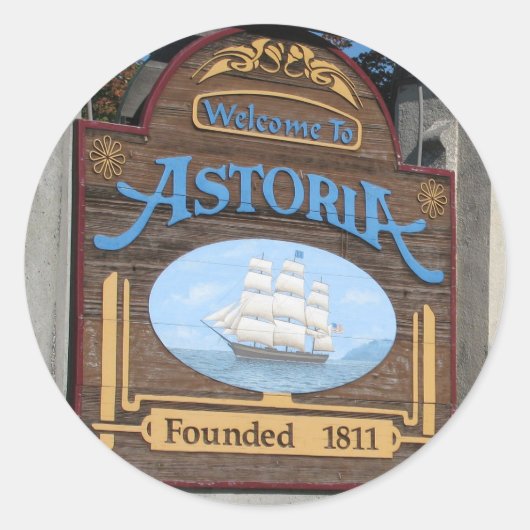Astoria, Oregon Ronde Sticker (Voorkant)