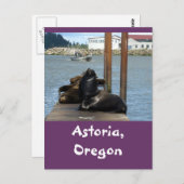 Astoria Oregon Sealions Briefkaart (Voorkant / Achterkant)
