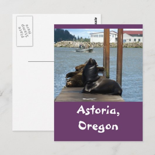 Astoria Oregon Sealions Briefkaart (Voorkant / Achterkant)