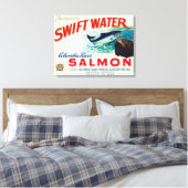 Astoria, Oregon - Thompson's Swift Water Salmon Canvas Afdruk (Insitu (Slaapkamer))