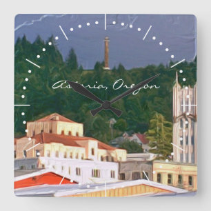 Astoria Oregon Vierkante Klok