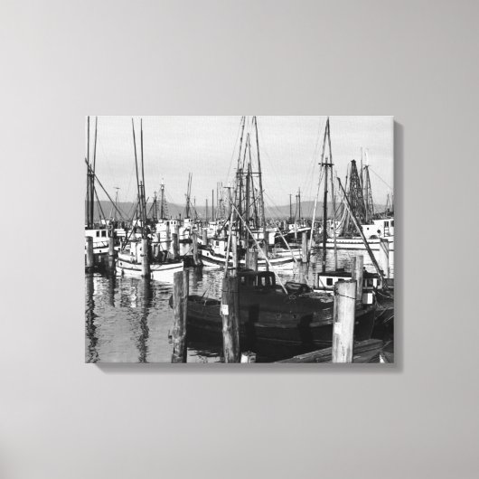Astoria, Oregon Waterfront Uitzicht van de Geviste Canvas Afdruk (Voorkant)