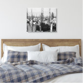 Astoria, Oregon Waterfront Uitzicht van de Geviste Canvas Afdruk (Insitu (Slaapkamer))