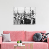 Astoria, Oregon Waterfront Uitzicht van de Geviste Canvas Afdruk (Insitu (Woonkamer))