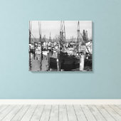 Astoria, Oregon Waterfront Uitzicht van de Geviste Canvas Afdruk (Insitu (Houten vloer))