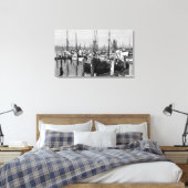 Astoria, Oregon Waterfront Uitzicht van de Geviste Canvas Afdruk (Insitu (Slaapkamer))