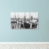 Astoria, Oregon Waterfront Uitzicht van de Geviste Canvas Afdruk (Insitu (Houten vloer))