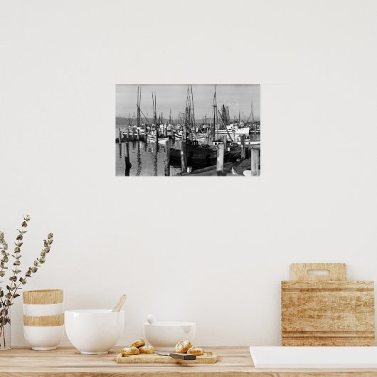 Astoria, Oregon Waterfront Uitzicht van de Geviste Poster (Keuken)