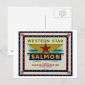 Astoria, Oregon - Western Star Salmon Hoesje Label Briefkaart (Voorkant / Achterkant)