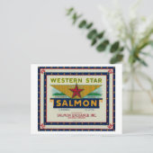 Astoria, Oregon - Western Star Salmon Hoesje Label Briefkaart (Staand voorkant)