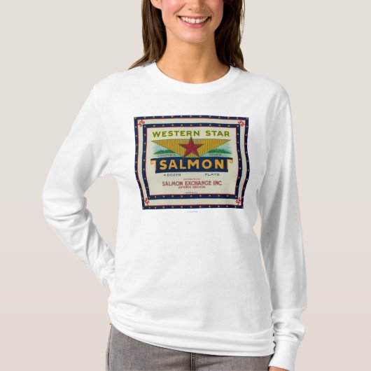 Astoria, Oregon - Western Star Salmon Hoesje Label T-shirt (Voorkant)