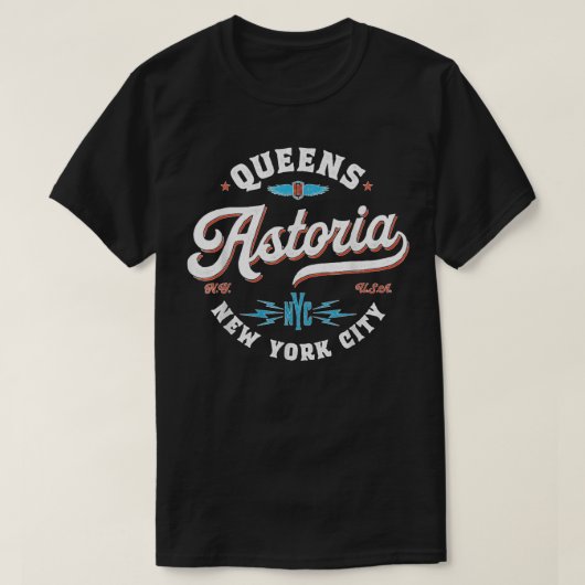 Astoria Queens New York retro T-shirt (Design voorkant)