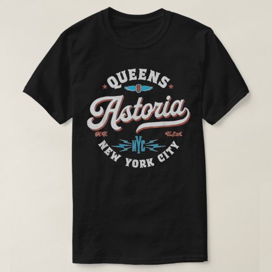 Astoria Queens New York retro T-shirt (Design voorkant)