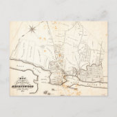 Astoria & Ravenswood, Long Island Map (1840) Briefkaart (Voorkant)