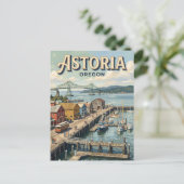 Astoria Riverfront Oregon Briefkaart (Staand voorkant)