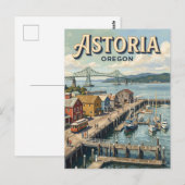 Astoria Riverfront Oregon Briefkaart (Voorkant / Achterkant)