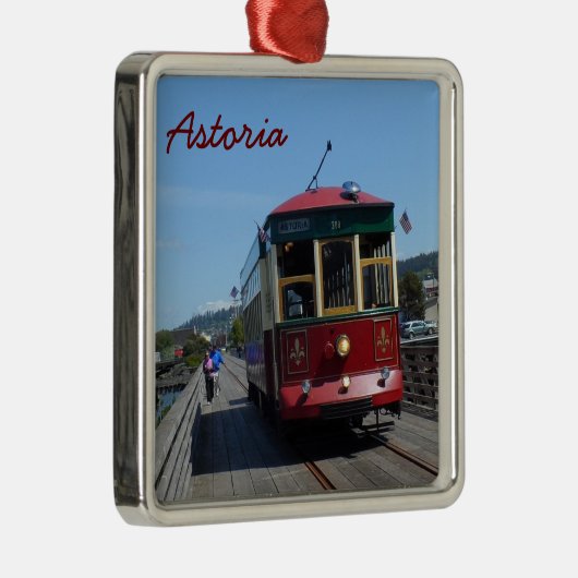 Astoria Riverfront Trolley Metalen Ornament (Rechts)