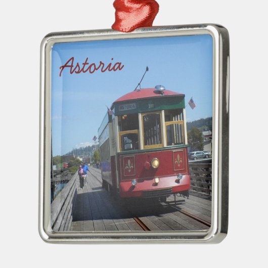Astoria Riverfront Trolley Metalen Ornament (Links)
