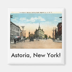 Astoria Square, Astoria, Queens, New York Vintage Magneet