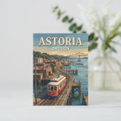 Astoria Trolley Oregon Briefkaart (Staand voorkant)
