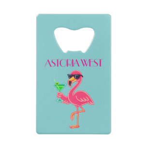 Astoria West Roze Flamingo Flesopener Creditkaart Flessenopener